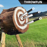 THROWFUN 4/8 Pack 9Cr17 stainless steel- 7.87''(length) 0.19''(thick) , throwing knives set  Full-Tang Throwing Set, with Nylon Sheath for Competition and Recreation  Silvery Darts-FB-YF031